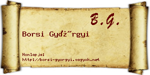 Borsi Györgyi névjegykártya